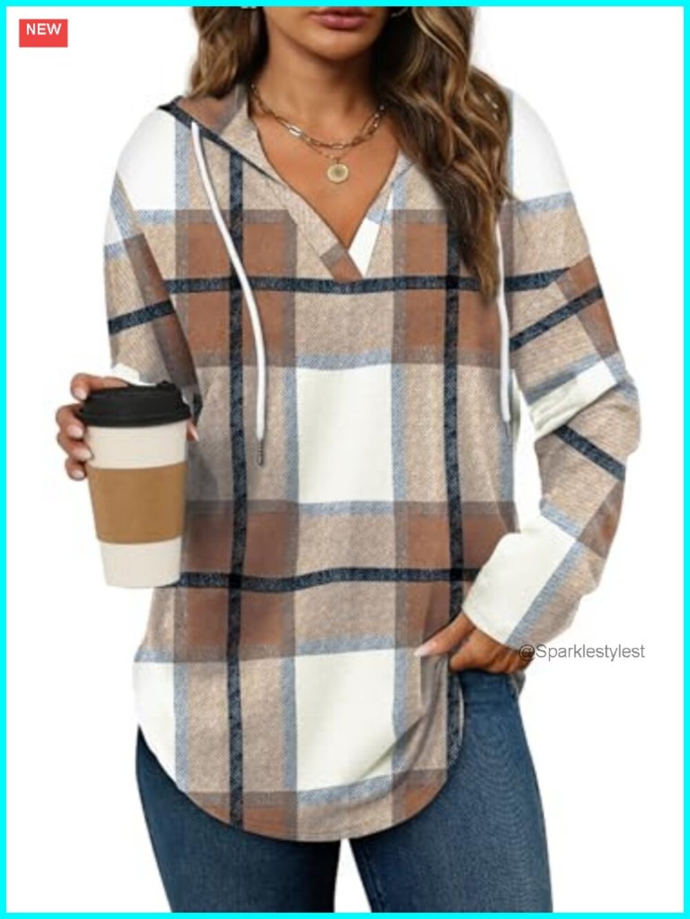 Oversized V Neck Hoodie Pullover Long Sleeve Loose Fit Women's Sweatshirt